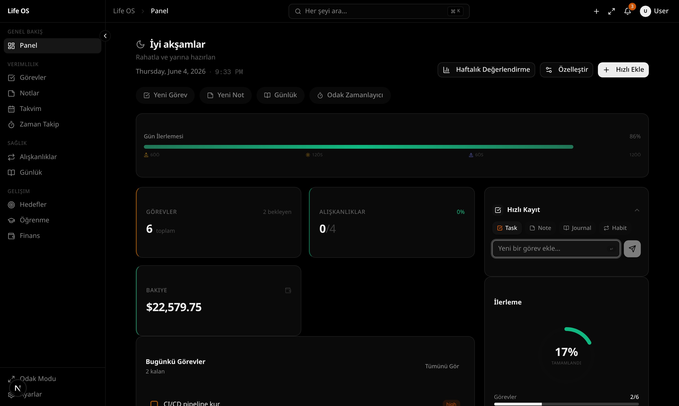 Life OS Dashboard
