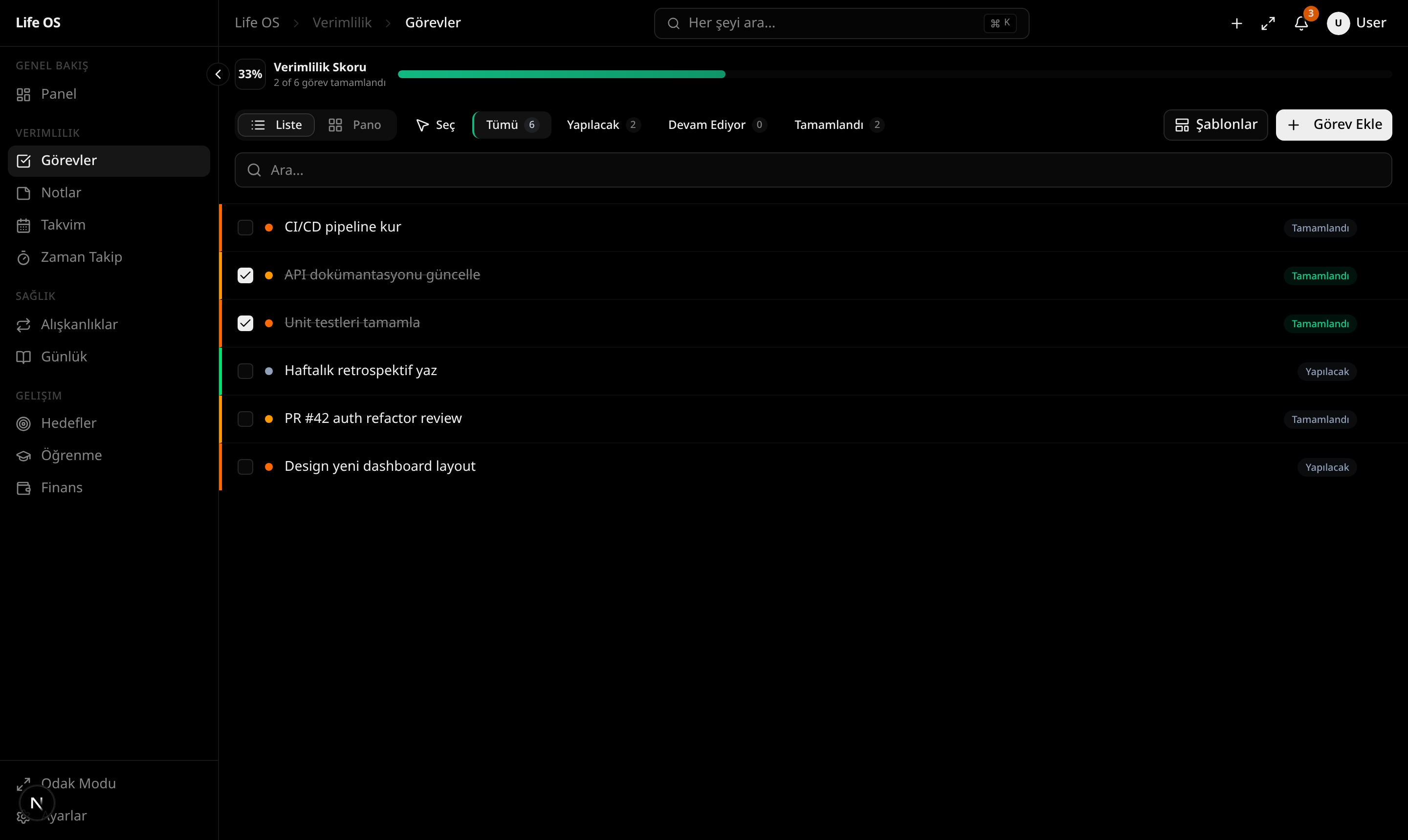 Life OS Tasks